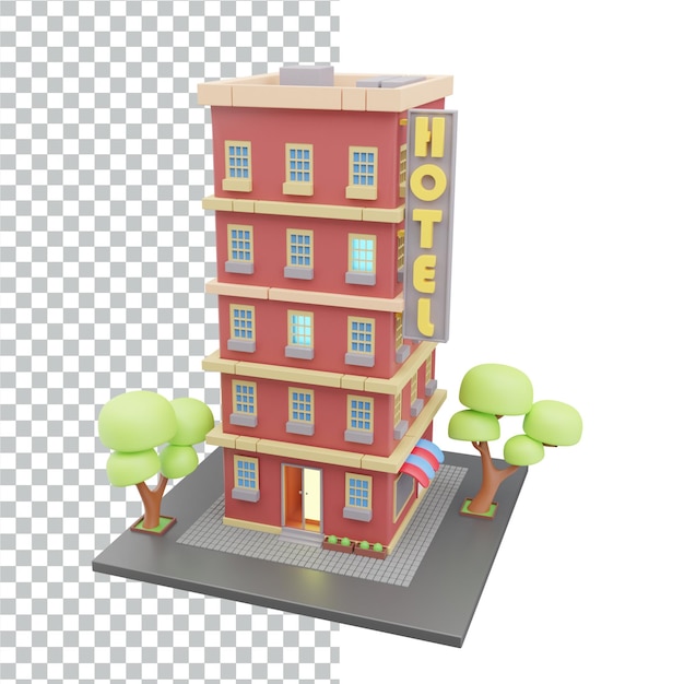 PSD renderización del diseño de la ilustración del edificio en 3d