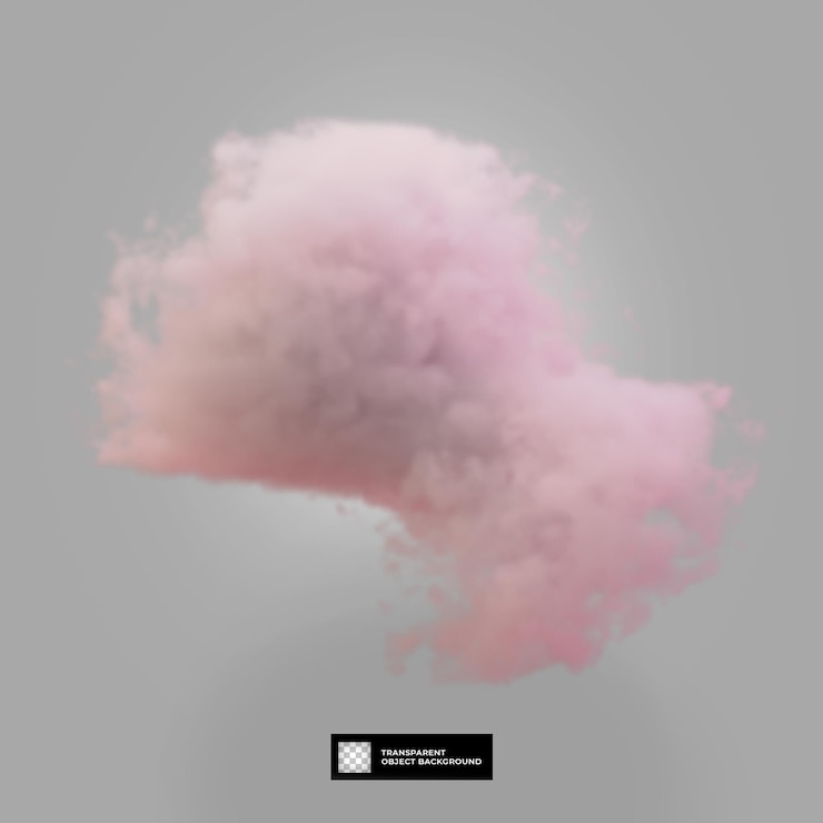 PSD renderización estética en 3d de la nube rosada