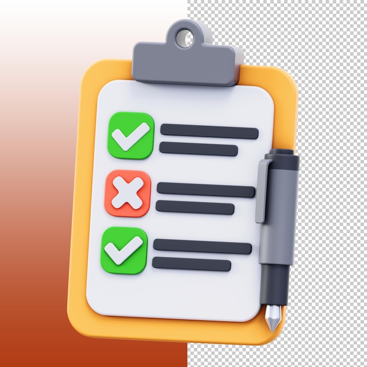 PSD renderización del icono de la lista de comprobación 3d