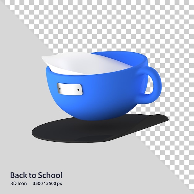 Renderización de íconos 3D de la copa de regreso a la escuela