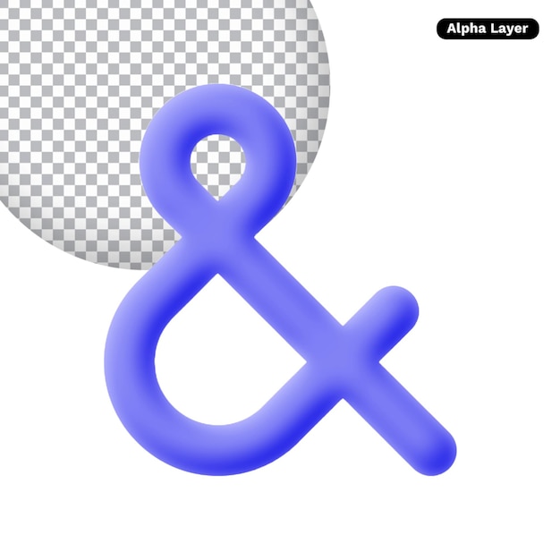 Renderización de íconos de Ampersand en 3D