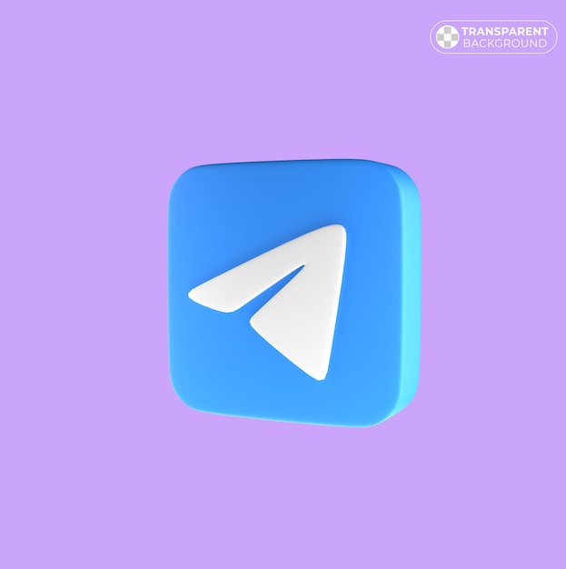 Renderización del logotipo de telegrama en 3D