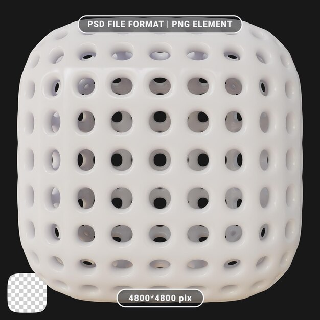 Renderización moderna en 3D del cubo perforado