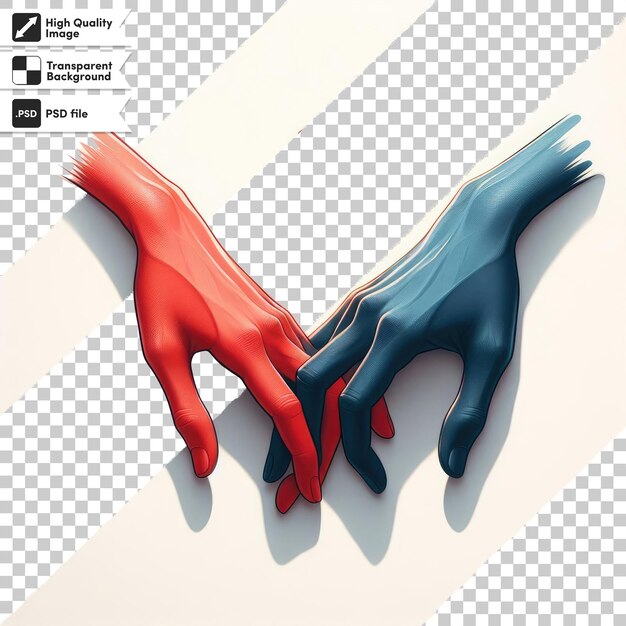 Renderización PSD 3d de un par de corazones en un fondo transparente con capa de máscara editable