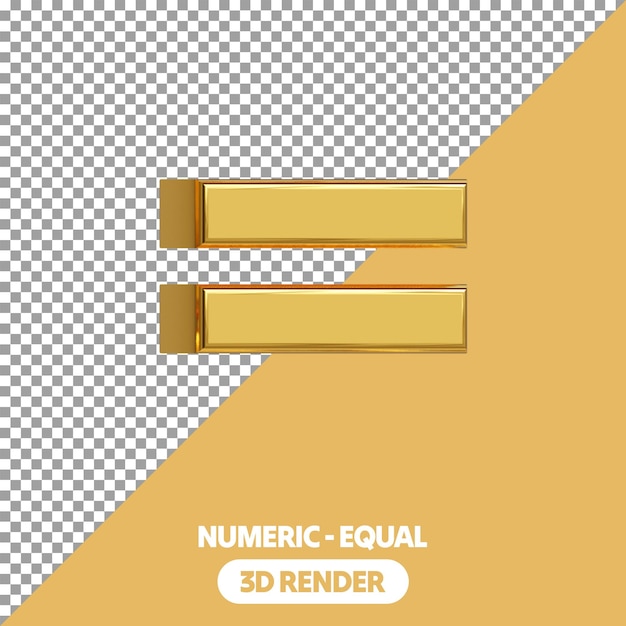 PSD renderización de signos numéricos de estilo dorado aislados en 3d en un fondo transparente psd