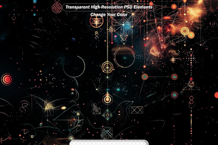 PSD renderización de la variación de la transformación juliana de la llama fractal ifs para su uso en el diseño y el arte