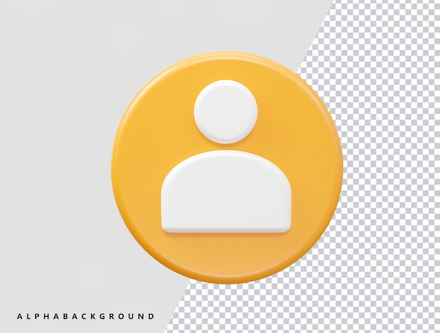 Renderización vectorial de la ilustración 3D del icono de la persona
