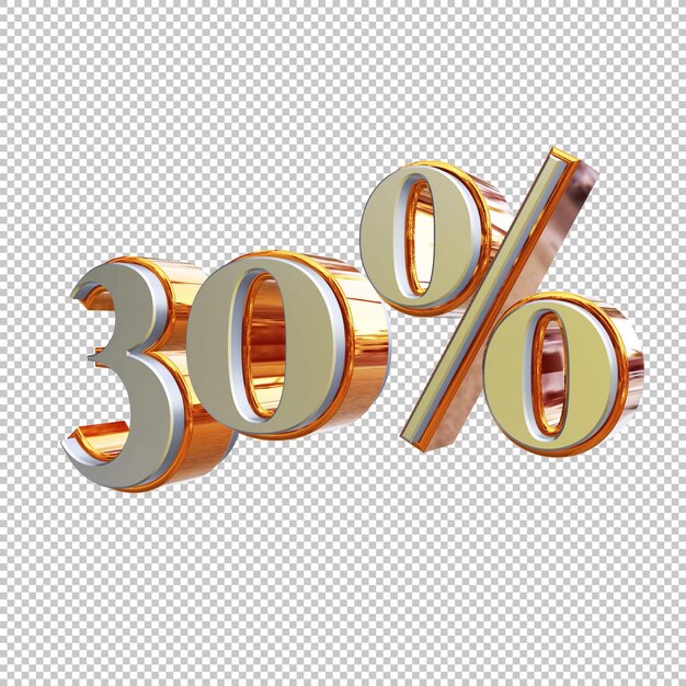 renderizado 3d del 30 por ciento