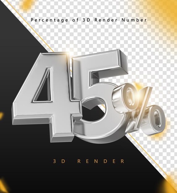 Renderizado en 3D del 45 por ciento