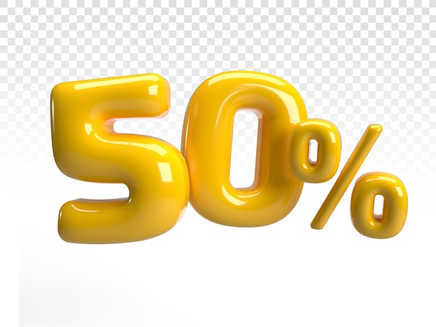 Renderizado en 3D del 50 por ciento