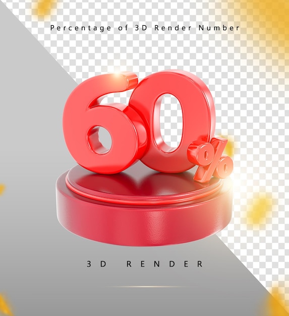 Renderizado en 3D del 60 por ciento en el Podium Rojo