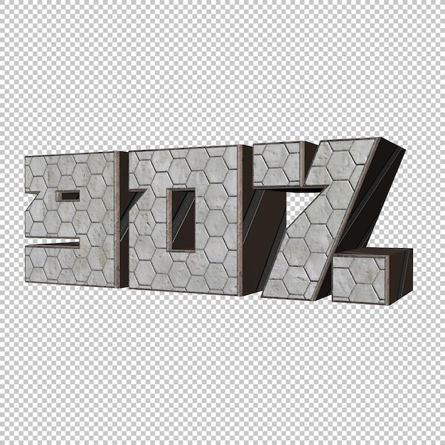 renderizado 3d del 90 por ciento