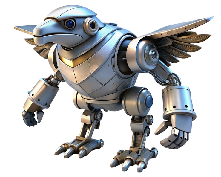 PSD renderizado en 3d del águila robótica
