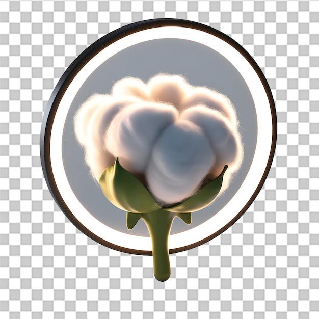 Renderizado 3D aislado del icono de botón de algodón PSD para diseños temáticos de higiene y belleza