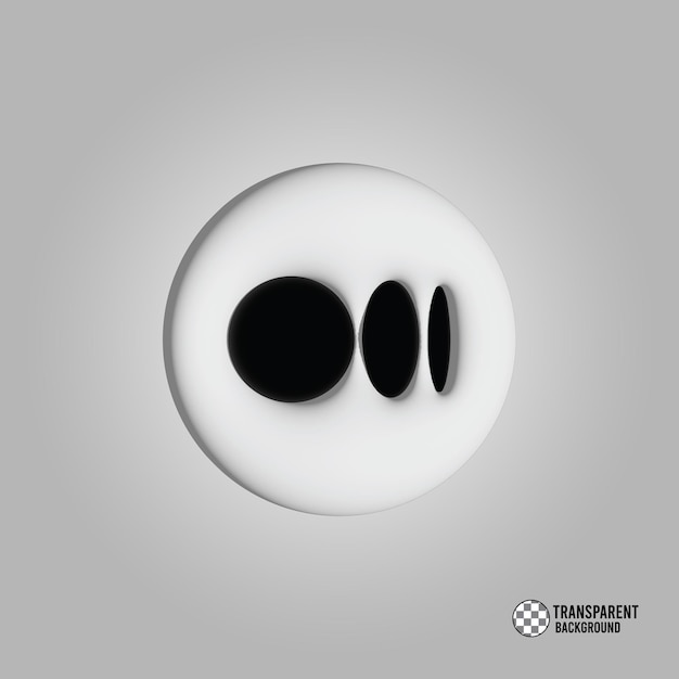 Renderizado en 3D aislado con icono medio