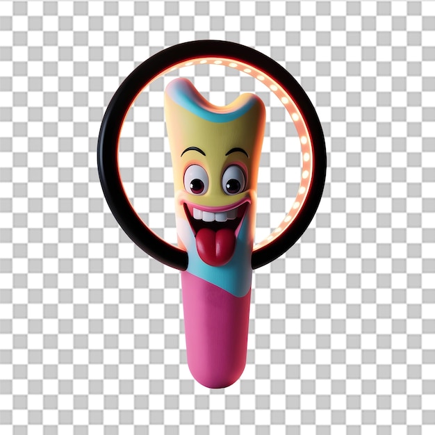 Renderizado 3D aislado del icono del palillo de dientes PSD para diseños de comedor e higiene