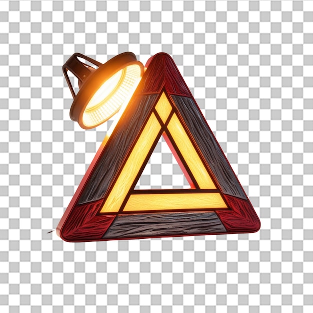 Renderizado 3D aislado del icono del signo triangular PSD para gráficos de carreteras y advertencias