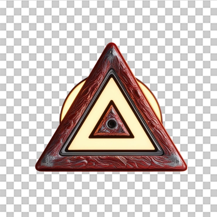 PSD renderizado 3d aislado del icono del signo triangular psd para gráficos de carreteras y advertencias