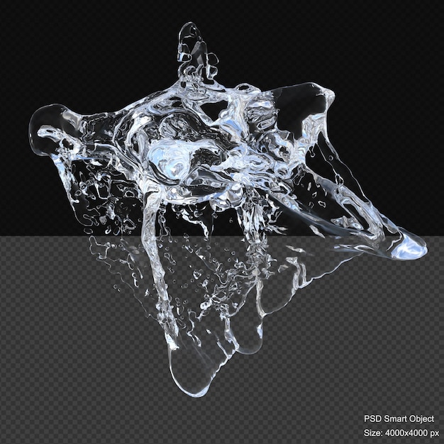 Renderizado en 3D aislado por salpicaduras de agua