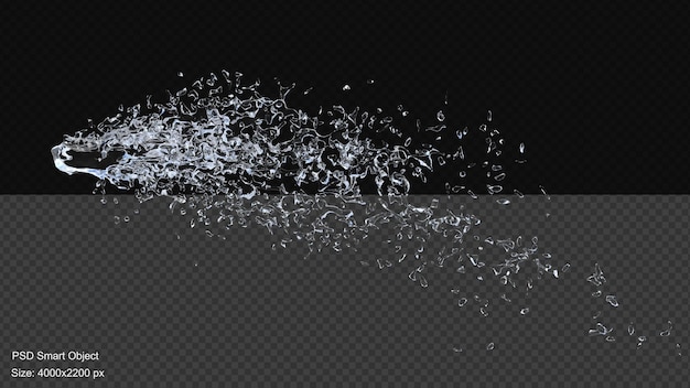 Renderizado en 3D aislado por salpicaduras de agua