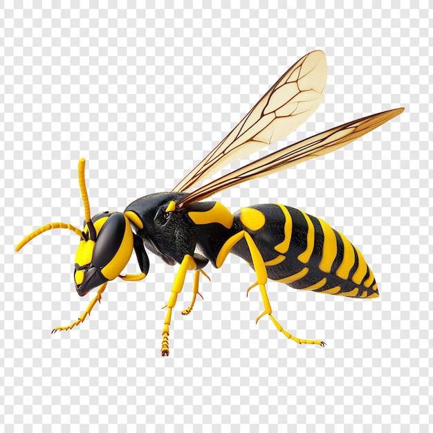 Renderizado en 3D de la avispa de chaqueta amarilla