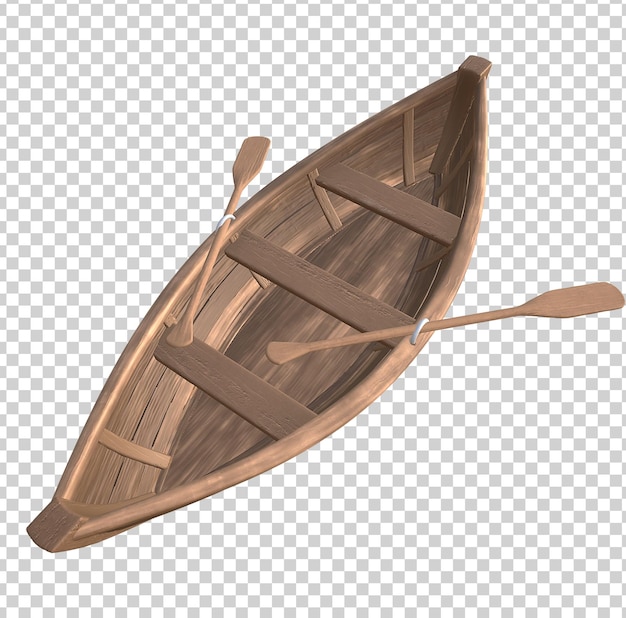 Renderizado en 3d de barco de madera