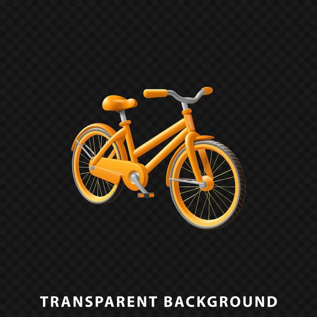 PSD renderizado en 3d de una bicicleta aislada sobre un fondo transparente