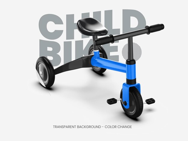 Renderizado en 3d de la bicicleta infantil