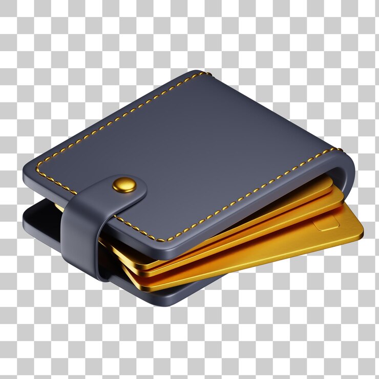 PSD renderizado en 3d de una billetera de lujo