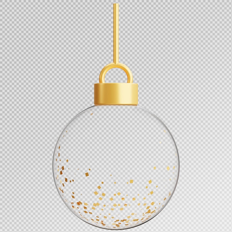 PSD renderizado en 3d de la bola de navidad de vidrio para la decoración