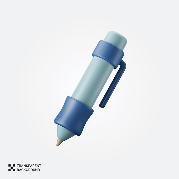 Renderizado en 3D de un bolígrafo azul