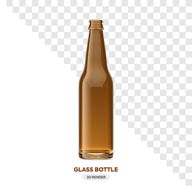 PSD renderizado en 3d de una botella de vidrio realisitc