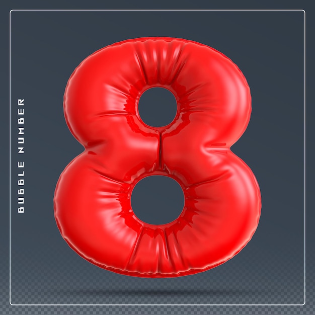Renderizado en 3D de las burbujas de números 8
