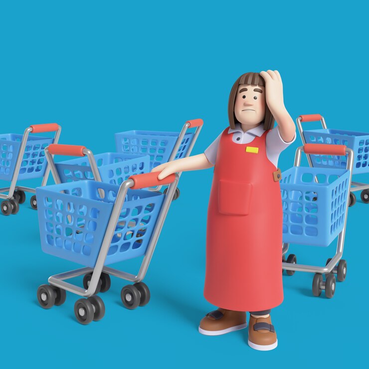 PSD renderizado en 3d de una cajera