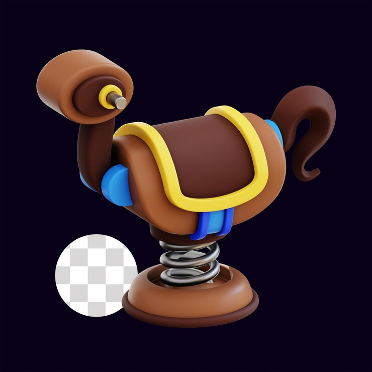 PSD renderizado en 3d de un caprichoso caballo de primavera