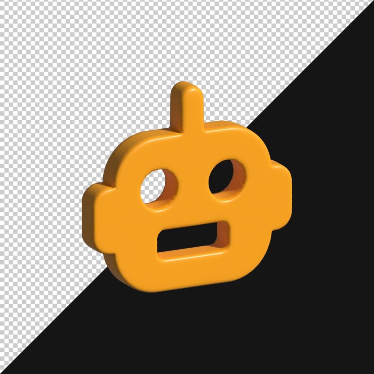 PSD renderizado en 3d de una caricatura de un robot amarillo