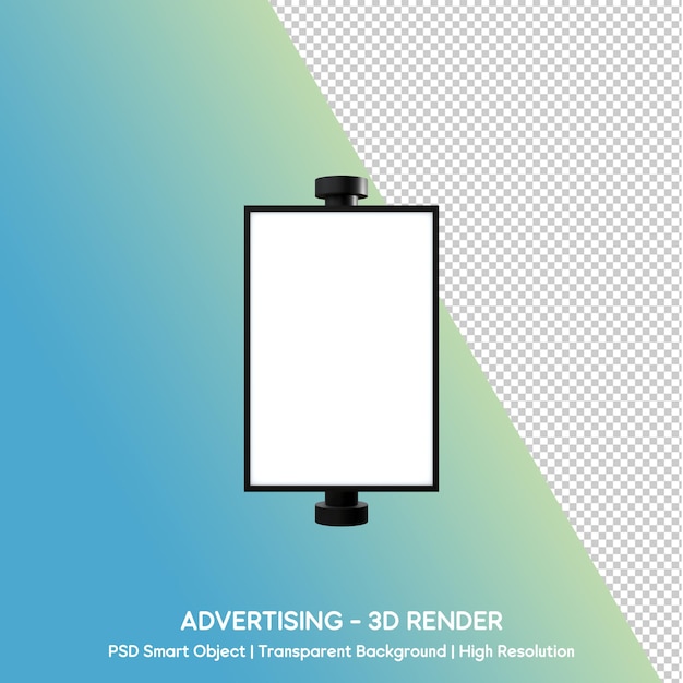 Renderizado en 3D de una cartelera para publicidad