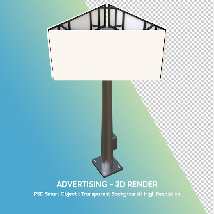PSD renderizado en 3d de una cartelera publicitaria