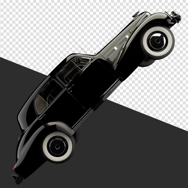 PSD renderizado en 3d de un coche retro negro