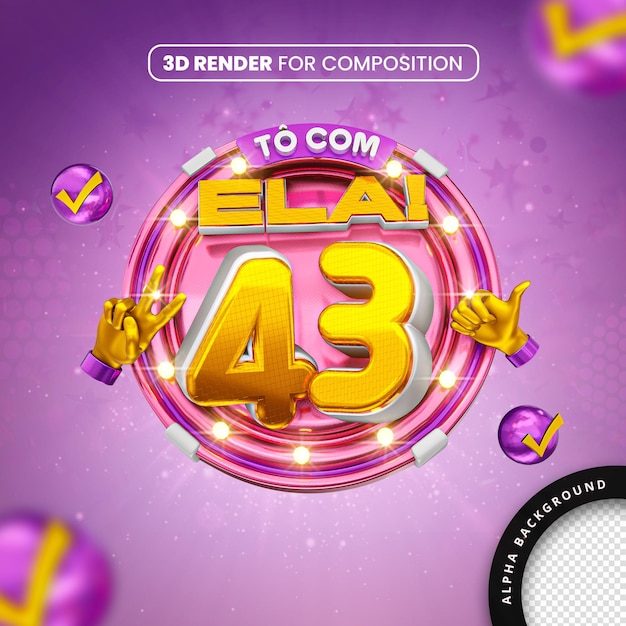 Renderizado en 3D para la composición To com ela 43 Campaña Electoral