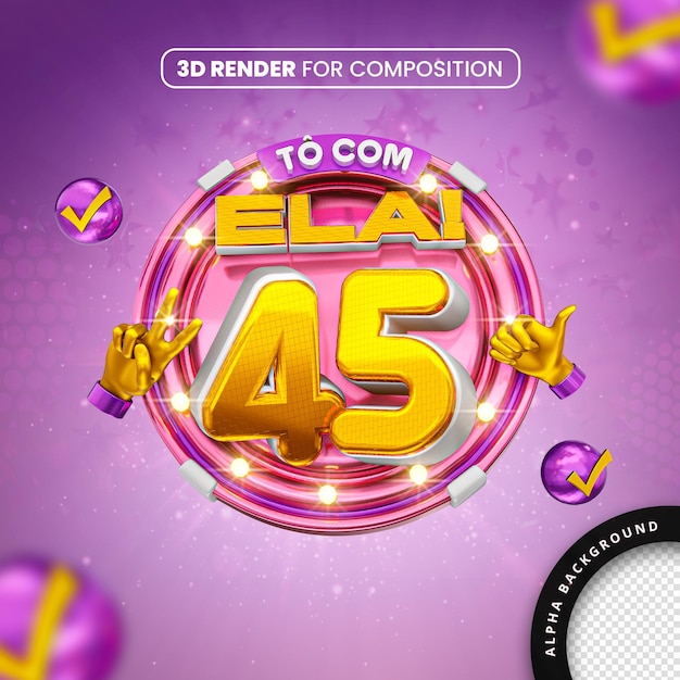 Renderizado en 3D para la composición To com ela 45 Campaña Electoral