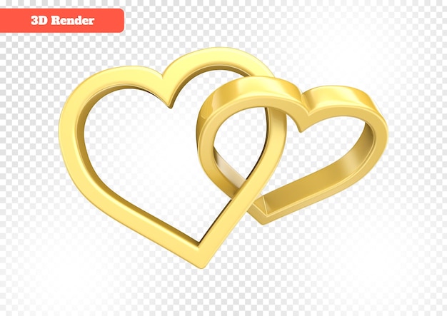 Renderizado 3D de corazón con fuente Love