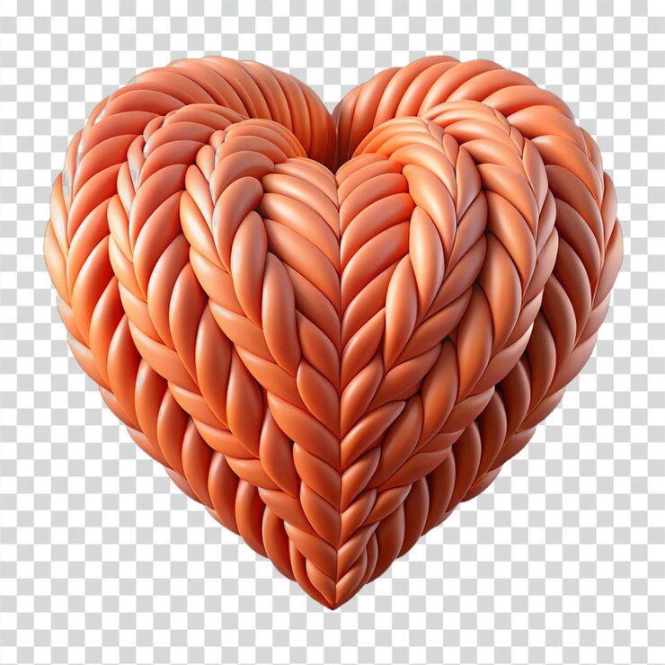 PSD renderizado en 3d de corazones tejidos