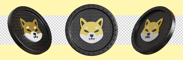 renderizado 3d criptomoneda dogecoin shiba inu