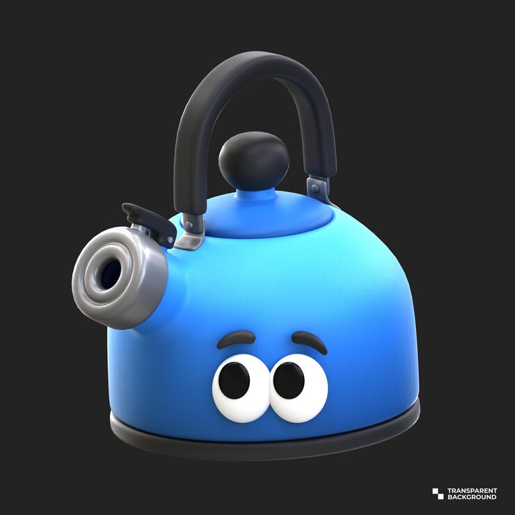 PSD renderizado en 3d de dibujos animados icon serie de herramientas de cocina caldera