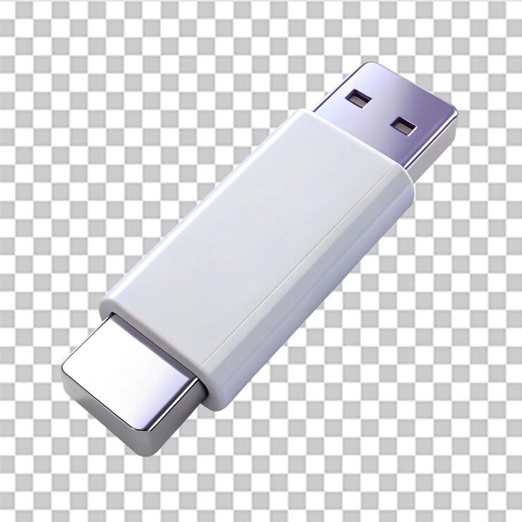 PSD renderizado en 3d de un disco flash aislado sobre un fondo transparente