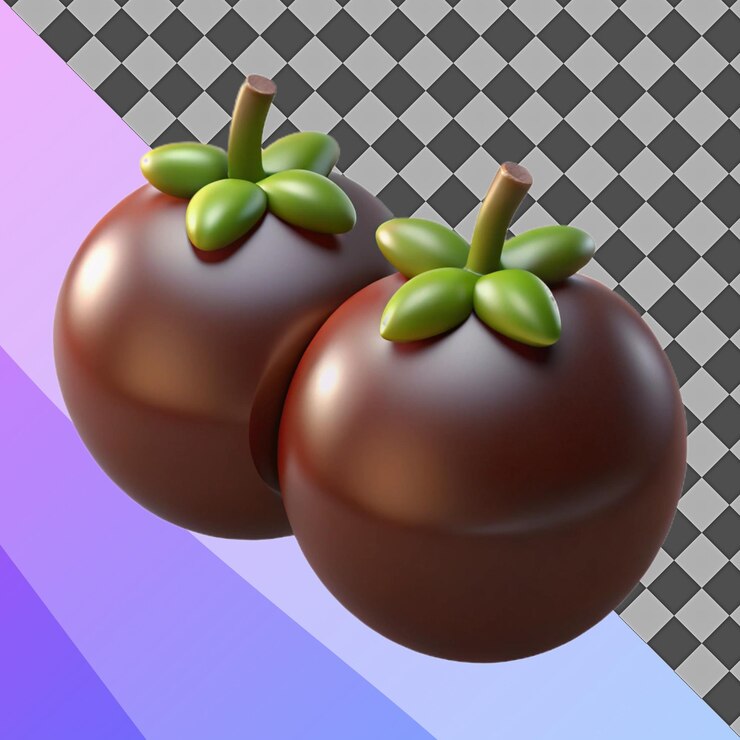 PSD renderizado en 3d de dos frutas marrones
