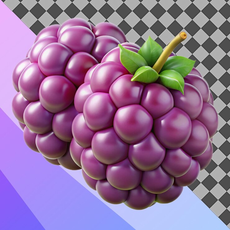 PSD renderizado en 3d de dos moras brillantes