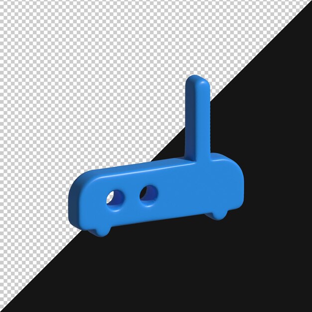 Renderizado en 3D de un enrutador azul