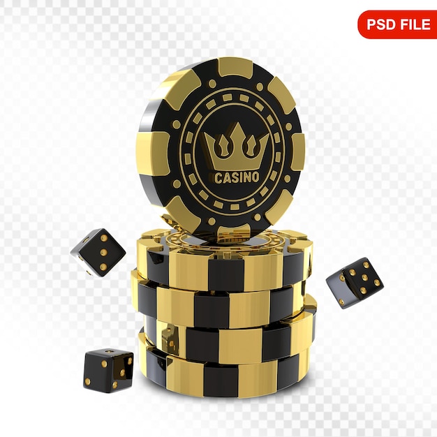 Renderizado en 3D de las fichas de casino